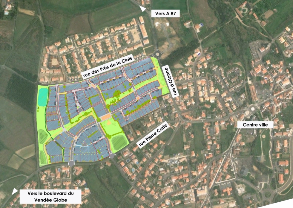 plan de situation Lotissement Les Prés de la Clais Sud - Tranche 3