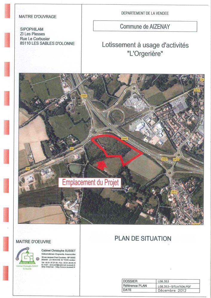 plan de situation Zone d'activités tertiaires et commerciales