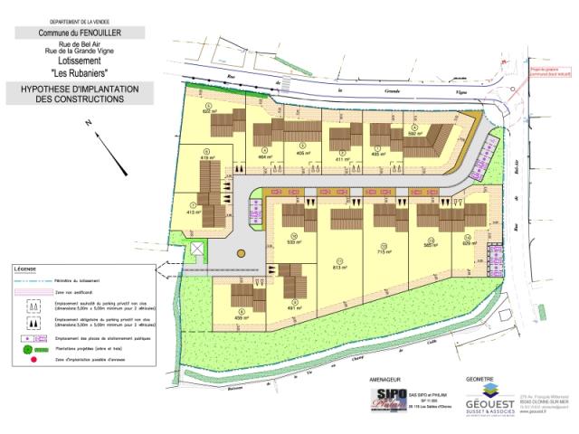 plan du lotissement les Rubaniers le fenouiller